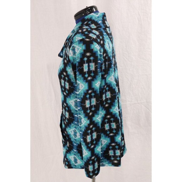 VTG Just Be 1X Cowl Neck Indian Tribal Graphic Pullover Kangaroo Pocket - Picture 10 of 12